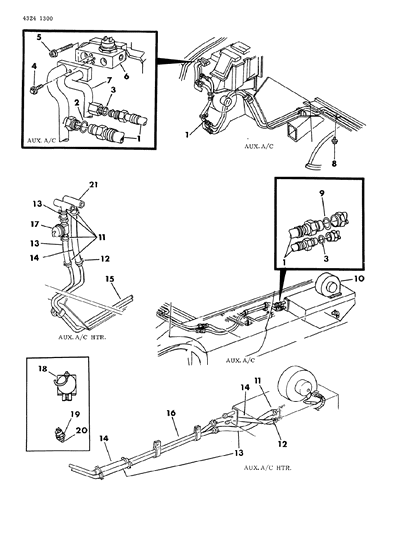 1985 Dodge Ram Wagon Plumbing - A/C & Heater Diagram 1