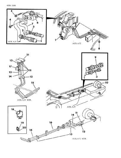 1985 Dodge Ram Van Plumbing - A/C & Heater Diagram 1