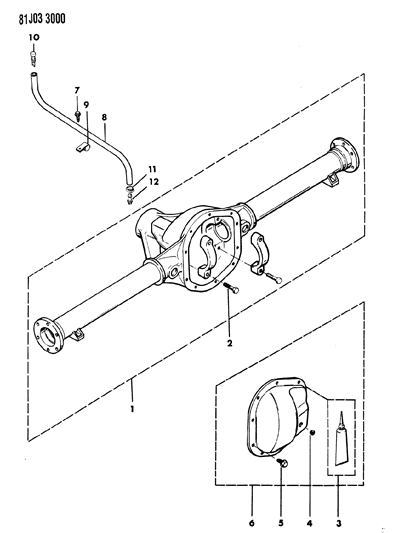 1986 Jeep J10 Axle Housing, Rear Diagram 2