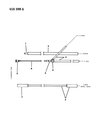 1986 Dodge Caravan Vapor Canister Hose Harness Diagram 7