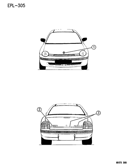 1995 Dodge Neon Decals & Tapestries Diagram