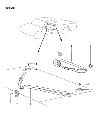 1989 Dodge Ram 50 Parcel Straps Diagram