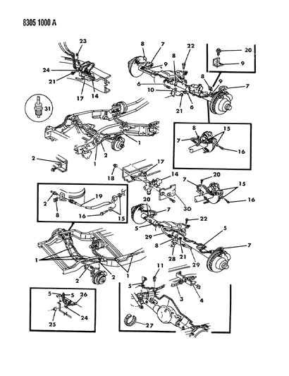 1988 Dodge Ramcharger Lines & Hoses, Brake Diagram