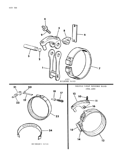 1985 Dodge D250 Bands, Reverse & Kickdown With Linkage Diagram