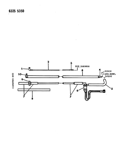 1987 Dodge W150 Vapor Canister Hose Harness - Dual Canister Diagram 4