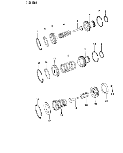 1987 Dodge 600 Servos - Accumulator Piston & Spring Diagram