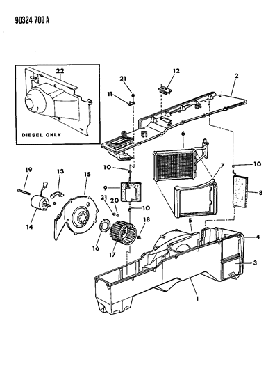 1993 Dodge D150 Heater Unit Diagram