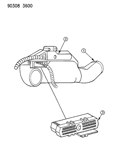 1993 Dodge Dakota Engine Control Module Diagram for R4557497