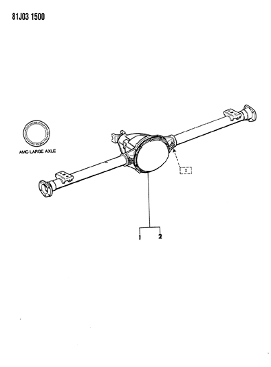 1986 Jeep Comanche Axle Assembly, Rear Diagram 1