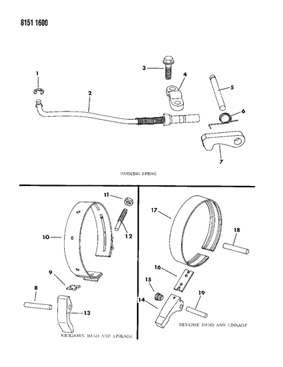 1988 Dodge Caravan Bands, Reverse & Kickdown With Parking Sprag Diagram