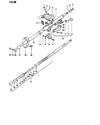 1987 Chrysler Conquest Column Steering Diagram