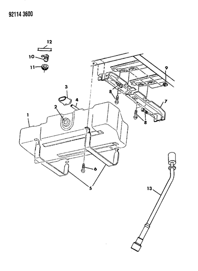 1992 Chrysler Town & Country Fuel Tank Diagram 2