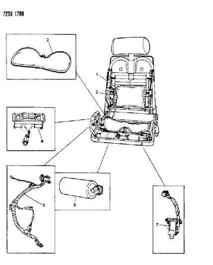 1987 Dodge Daytona Lumbar & Thigh Support - Electric Diagram