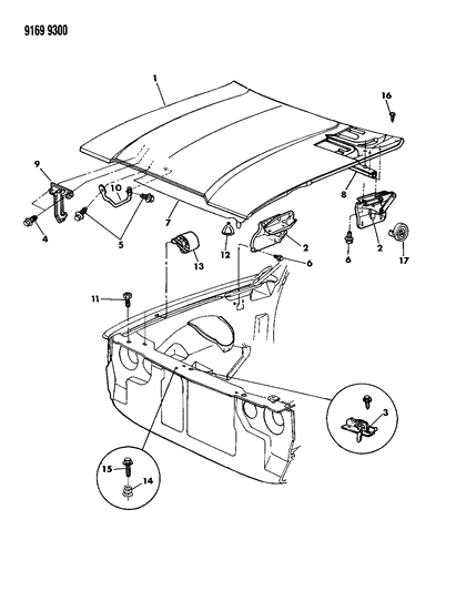 1989 Dodge Aries Hood Diagram