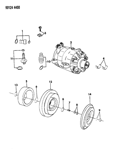 1990 Chrysler TC Maserati A/C Compressor Diagram 3