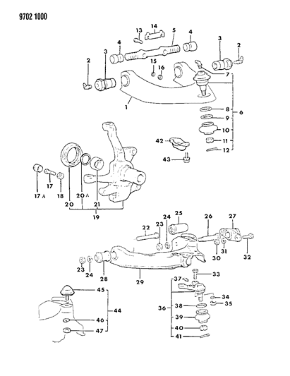 1989 Dodge Ram 50 Fitting Diagram for MF524001