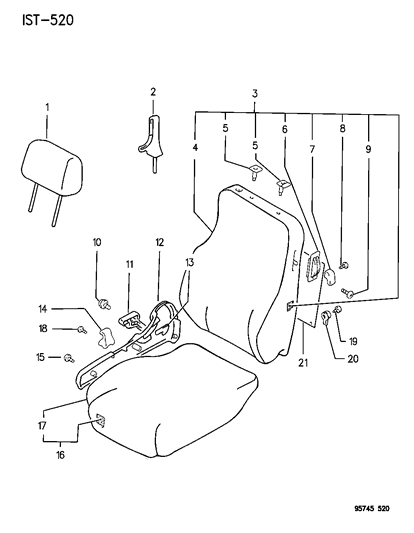 1995 Dodge Stealth Front Seat - Manual Diagram 2