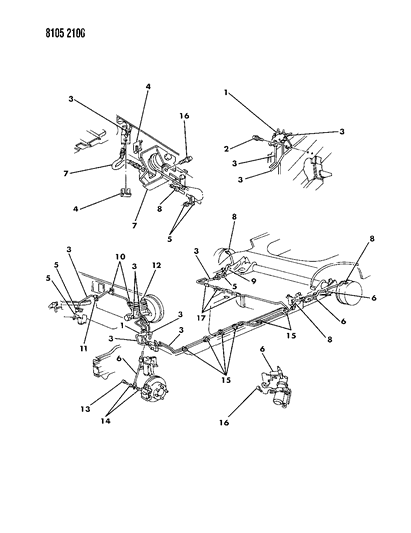 1988 Chrysler New Yorker Lines & Hoses, Brake Front Diagram