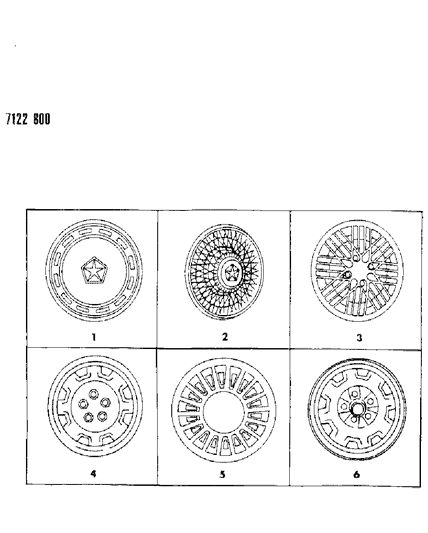 1987 Dodge Caravan Wheels & Covers Diagram