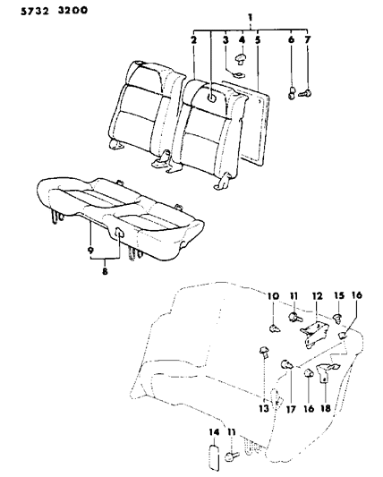 1986 Dodge Conquest Rear Seat Diagram