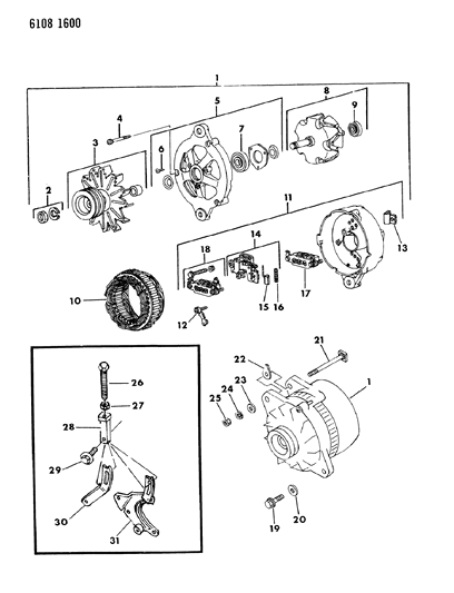 1986 Chrysler LeBaron Base Alternator Diagram 3