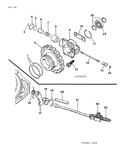 1984 Dodge D250 Governor & Parking Sprag Diagram