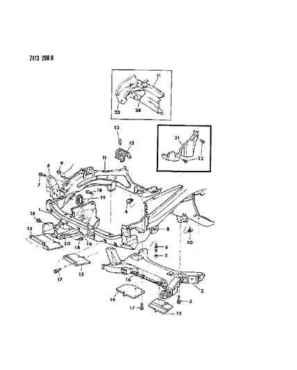 1987 Chrysler Town & Country Frame Front Diagram