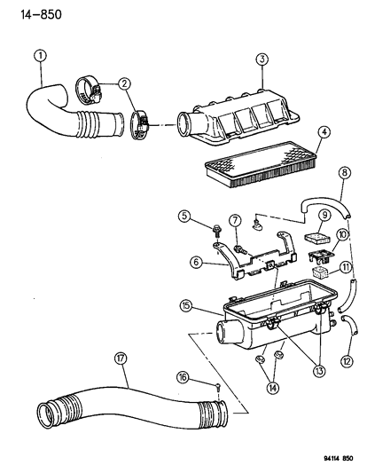 1994 Dodge Shadow Air Cleaner Diagram 2