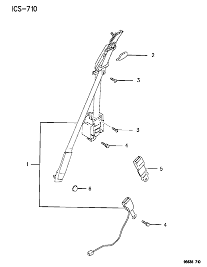 1995 Chrysler Sebring Seat Belts - Front Diagram