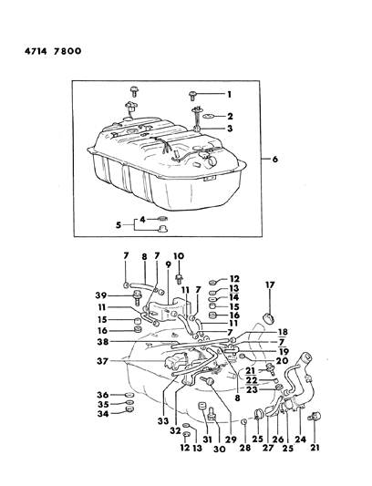 1984 Dodge Conquest Fuel Tank Diagram for MB247387