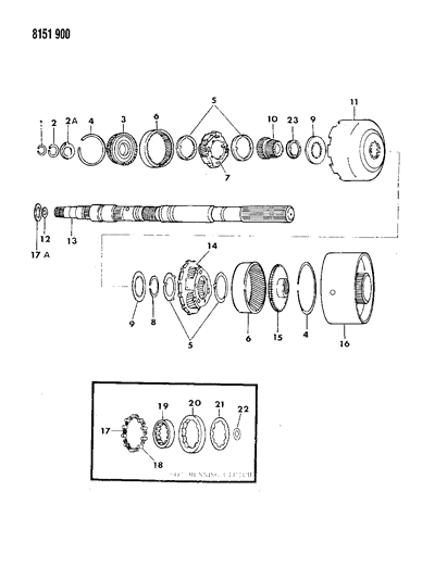 1988 Dodge Diplomat Gear Train & Output Shaft Diagram 2