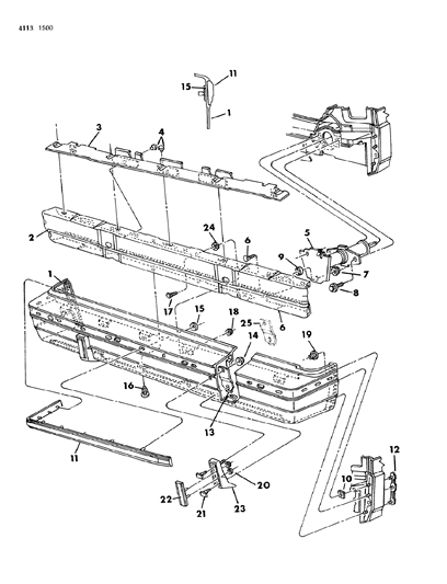 1984 Chrysler LeBaron Bumper, Rear Diagram 1