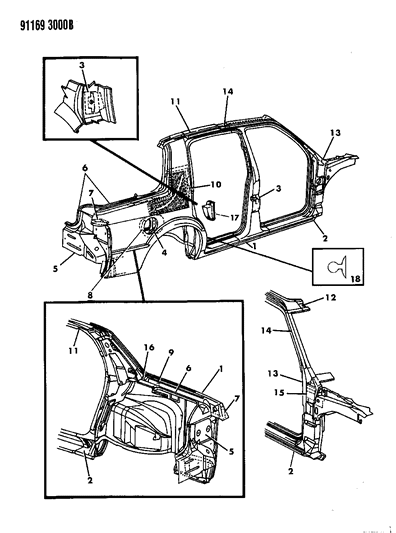 1991 Chrysler LeBaron Aperture Panel Diagram