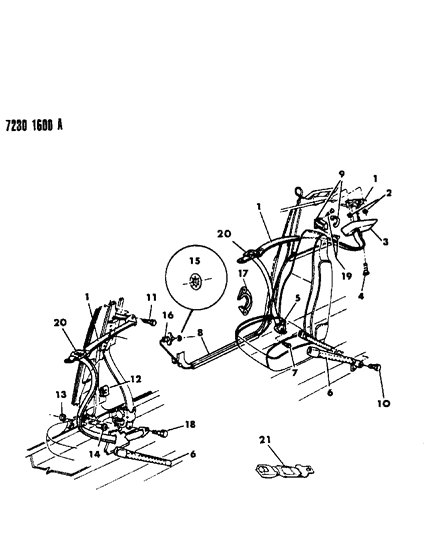 1987 Dodge Charger Belt - Front Seat Diagram