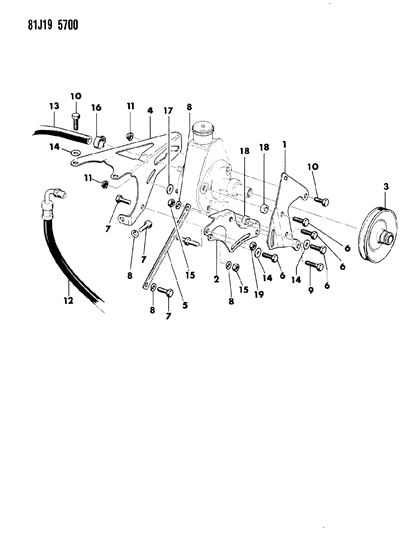 1984 Jeep Wrangler Pump Mounting - Power Steering Diagram 2