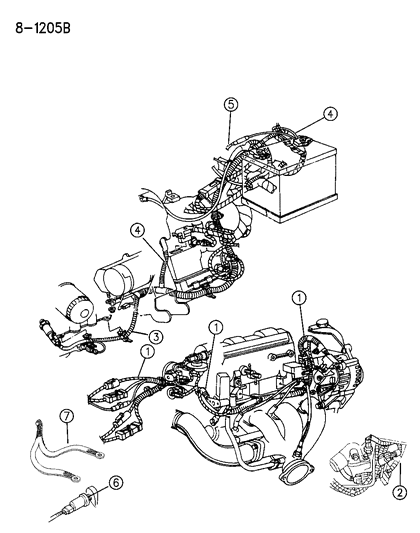 1996 Chrysler New Yorker Battery Cable Harness Diagram for 4692011