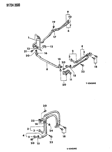 1991 Dodge Ram 50 Plumbing - A/C Diagram