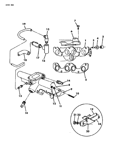 1984 Dodge Charger Intake & Exhaust Manifold Diagram 2