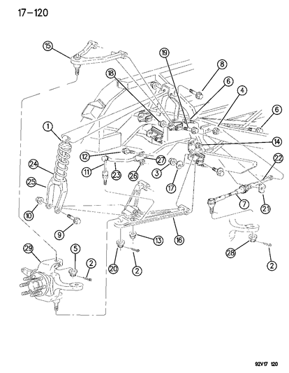 1996 Dodge Viper Suspension - Rear Diagram