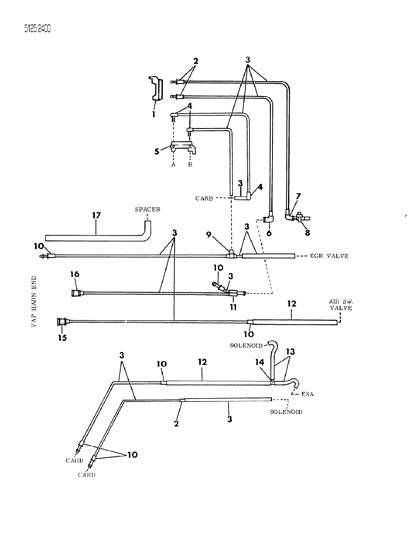 1985 Dodge Caravan EGR Hose Harness Diagram 1