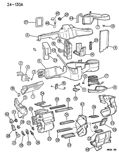 1996 Dodge Caravan EVAPORATOR-Air Conditioning Diagram for 4882355AB