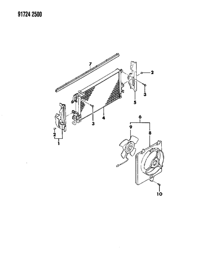 1991 Dodge Colt Condenser, Air Conditioner Diagram