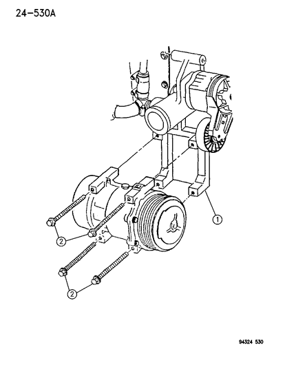 1995 Dodge Ram 3500 Mounting - Compressor Diagram 2