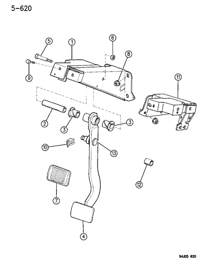 1995 Jeep Grand Cherokee Brake Pedal Diagram