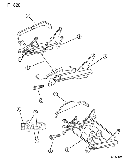 1994 Dodge Intrepid Shields - Adjusters, Power & Manual Diagram