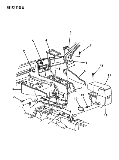 1991 Chrysler LeBaron Console Diagram