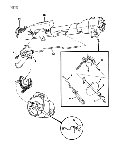 1985 Chrysler Laser Switch - Turn Signal & Hazard Warning Diagram