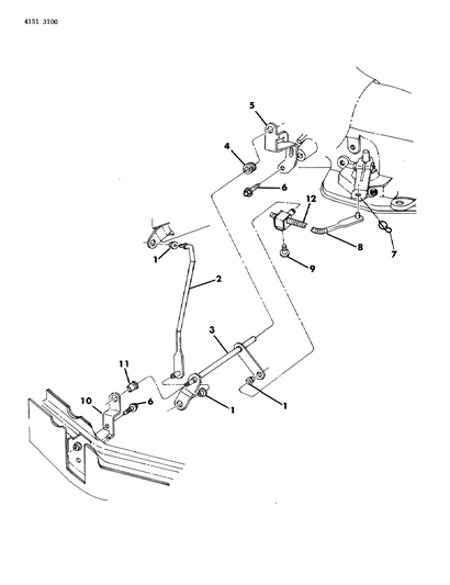 1984 Dodge Diplomat Controls, Gearshift, Lower With Column Shift Diagram