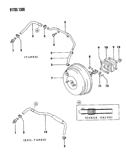 1991 Dodge Stealth Booster, Power Brake Diagram