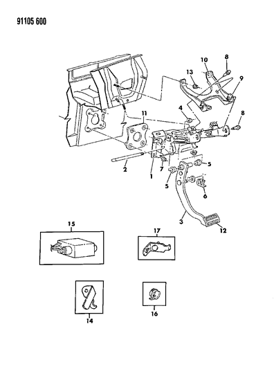 1991 Chrysler New Yorker Salon Brake Pedal Diagram